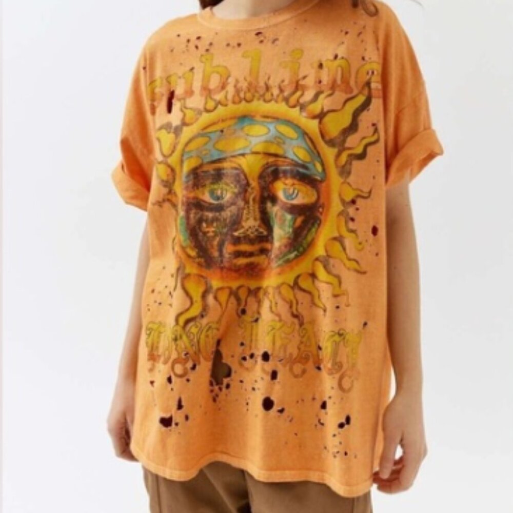 Urban Outfitters Sublime Distressed with Holes Graphic T-Shirt S/M